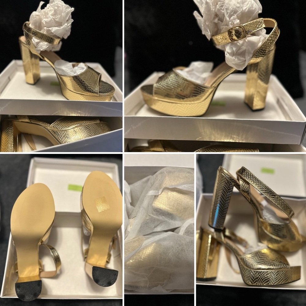 Elegant Gold Platform Heels